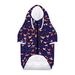 Colorful Origami Bird Pattern Print Dog Zip Up Hoodie