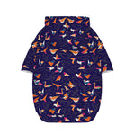 Colorful Origami Bird Pattern Print Dog Zip Up Hoodie