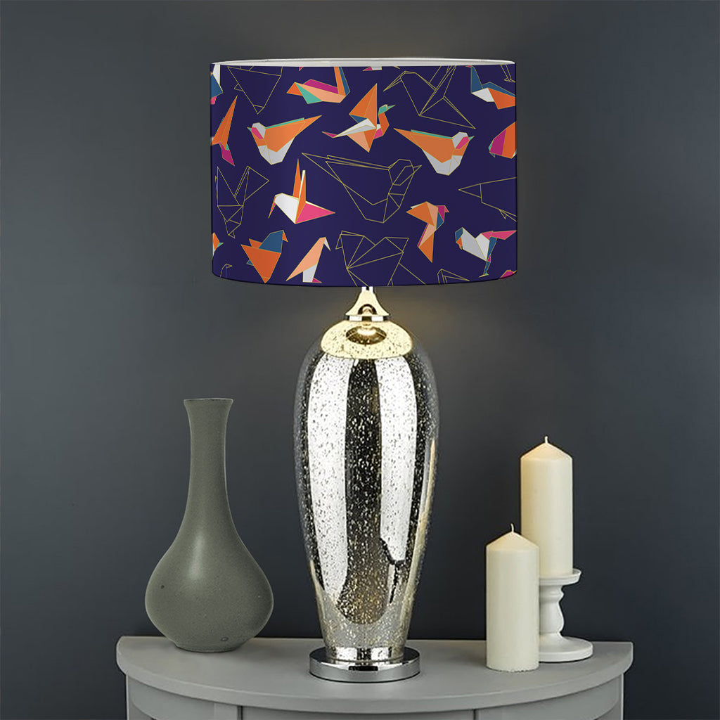 Colorful Origami Bird Pattern Print Drum Lamp Shade