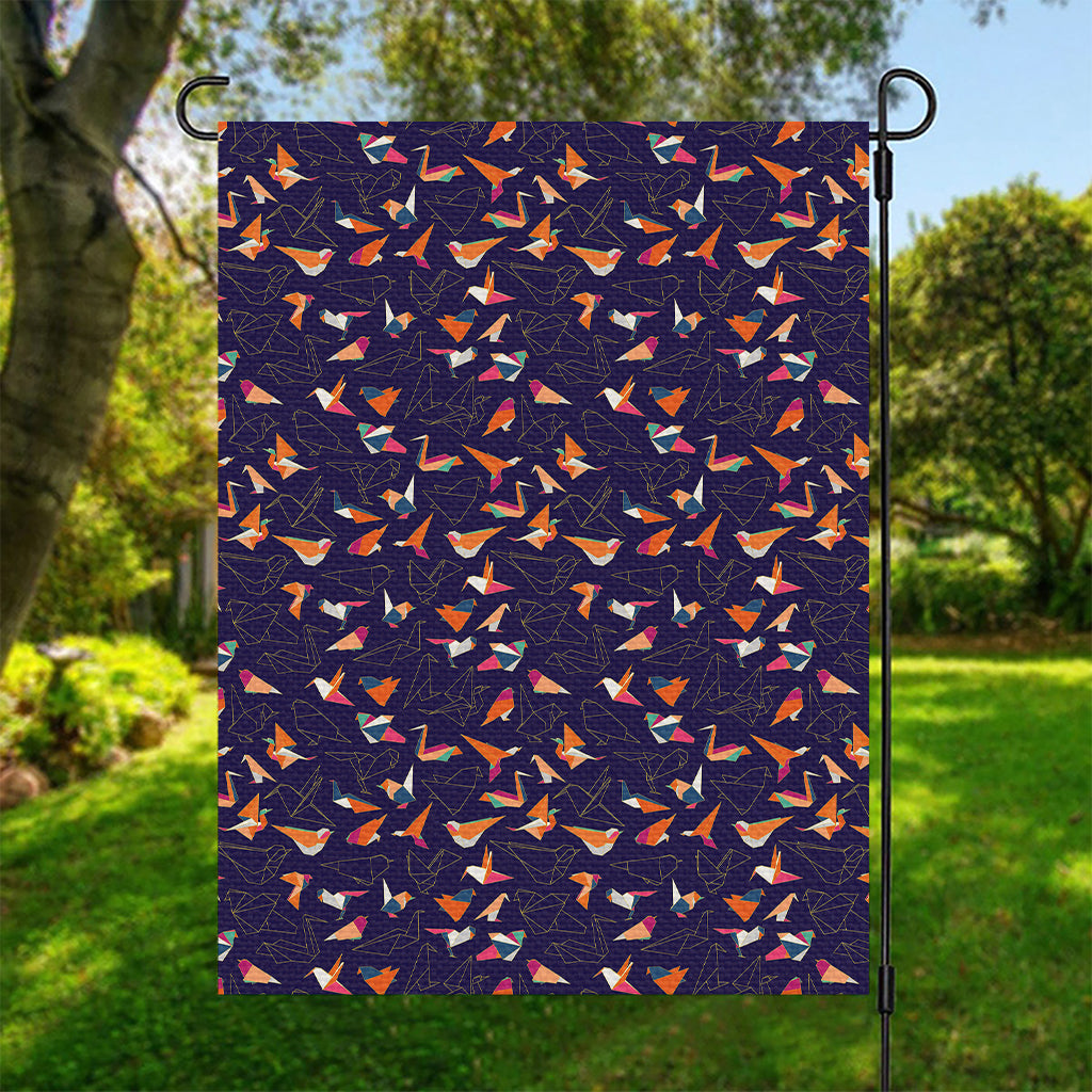 Colorful Origami Bird Pattern Print Garden Flag