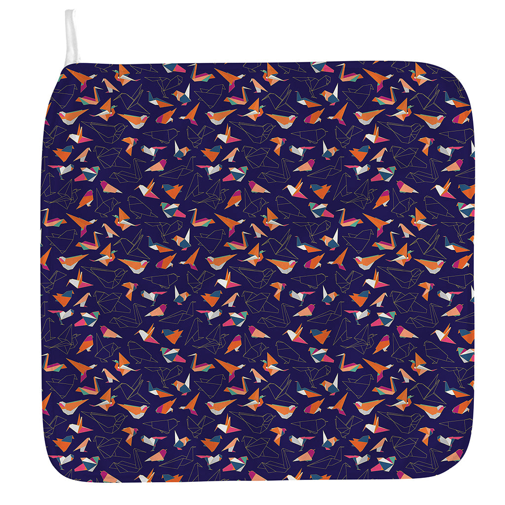 Colorful Origami Bird Pattern Print Hand Towel