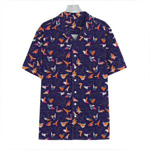 Colorful Origami Bird Pattern Print Hawaiian Shirt