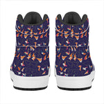Colorful Origami Bird Pattern Print High Top Leather Sneakers