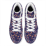 Colorful Origami Bird Pattern Print High Top Leather Sneakers