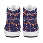 Colorful Origami Bird Pattern Print High Top Leather Sneakers