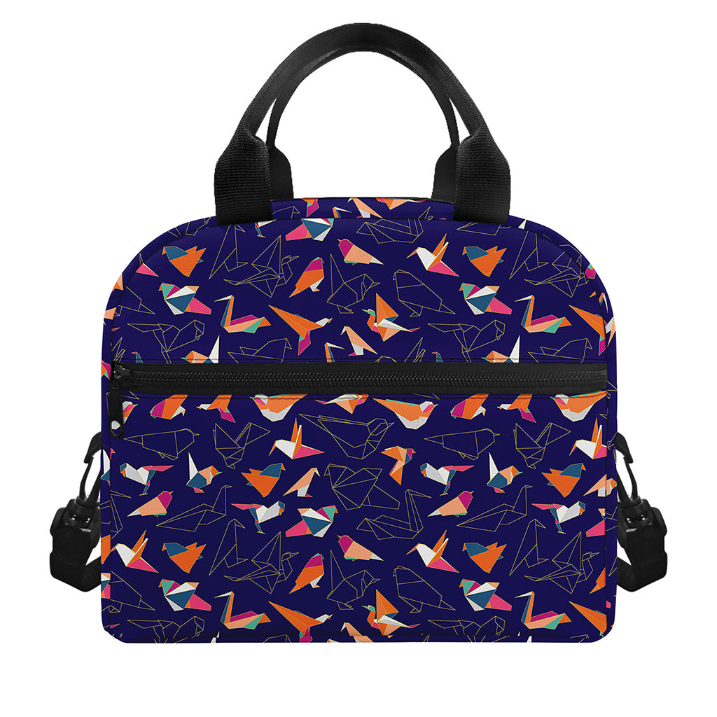 Colorful Origami Bird Pattern Print Insulated Lunch Bag
