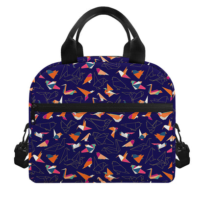Colorful Origami Bird Pattern Print Insulated Lunch Bag
