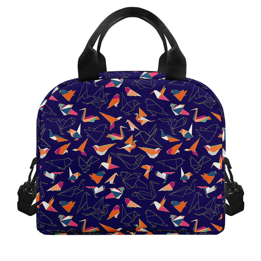 Colorful Origami Bird Pattern Print Insulated Lunch Bag