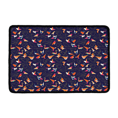 Colorful Origami Bird Pattern Print Kitchen Mat