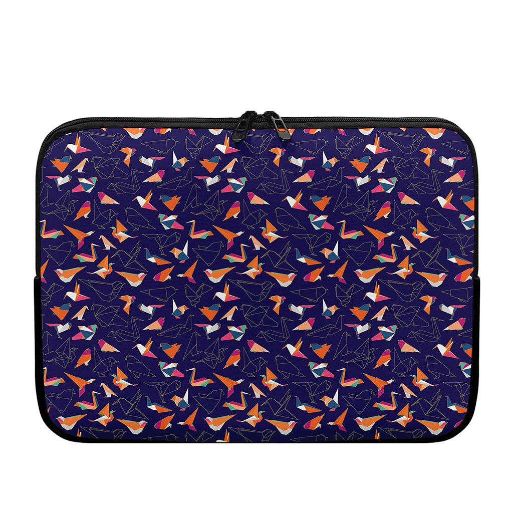 Colorful Origami Bird Pattern Print Laptop Sleeve