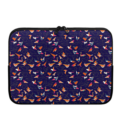Colorful Origami Bird Pattern Print Laptop Sleeve