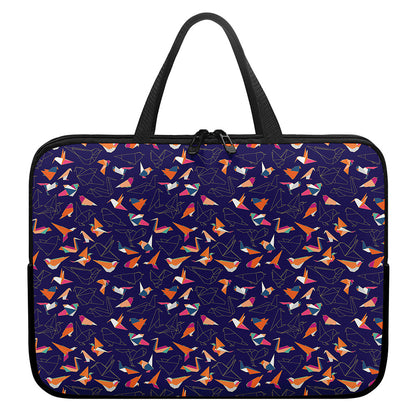 Colorful Origami Bird Pattern Print Laptop Sleeve With Handle