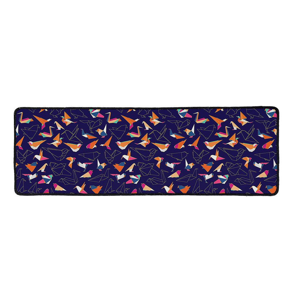 Colorful Origami Bird Pattern Print Long Kitchen Mat