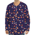 Colorful Origami Bird Pattern Print Long Sleeve Baseball Jersey