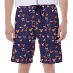 Colorful Origami Bird Pattern Print Men's Beach Shorts
