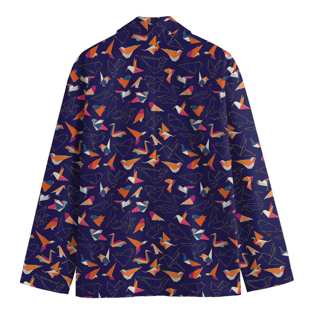 Colorful Origami Bird Pattern Print Men's Blazer