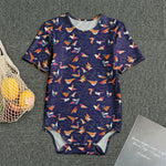 Colorful Origami Bird Pattern Print Men's Bodysuit