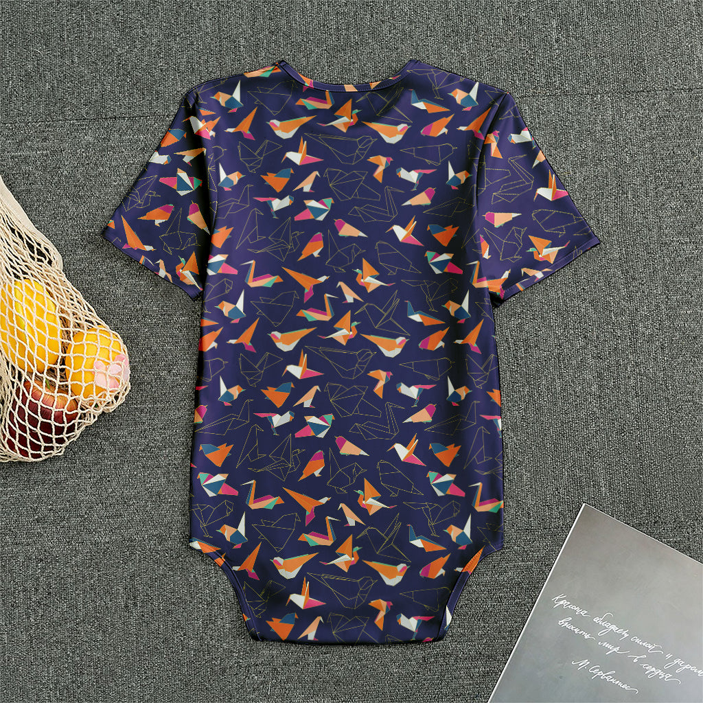 Colorful Origami Bird Pattern Print Men's Bodysuit