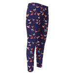Colorful Origami Bird Pattern Print Men's Compression Pants