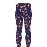 Colorful Origami Bird Pattern Print Men's leggings