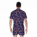 Colorful Origami Bird Pattern Print Men's Rompers
