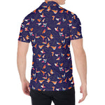 Colorful Origami Bird Pattern Print Men's Shirt