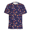 Colorful Origami Bird Pattern Print Men's Athletic T-Shirt