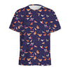 Colorful Origami Bird Pattern Print Men's Sports T-Shirt
