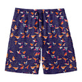 Colorful Origami Bird Pattern Print Men's Swim Trunks