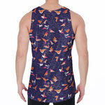Colorful Origami Bird Pattern Print Men's Velvet Tank Top