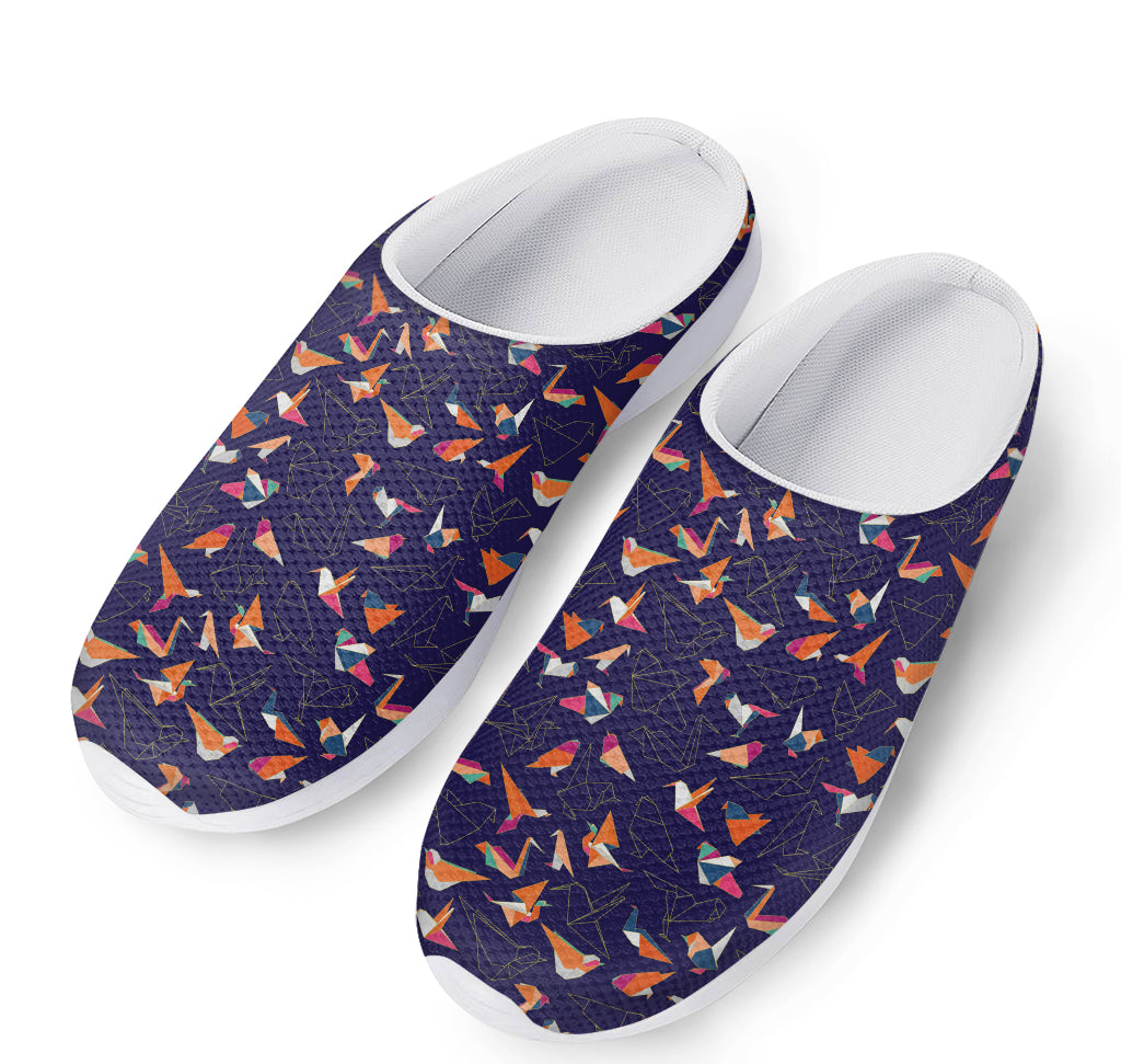 Colorful Origami Bird Pattern Print Mesh Casual Shoes