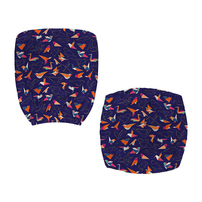 Colorful Origami Bird Pattern Print Office Chair Cover