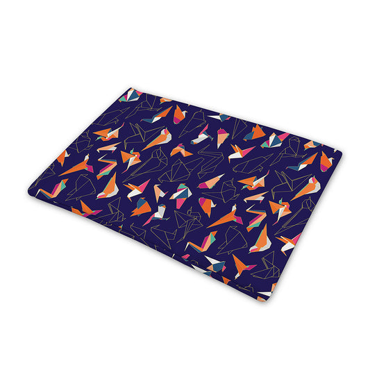 Colorful Origami Bird Pattern Print Pet Cooling Mat Cover