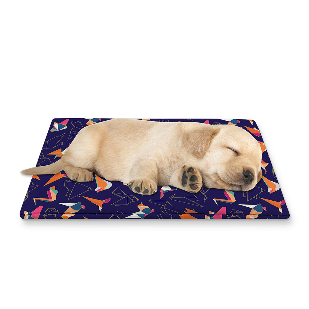 Colorful Origami Bird Pattern Print Pet Cooling Mat Cover