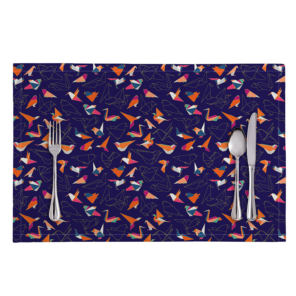 Colorful Origami Bird Pattern Print Placemat