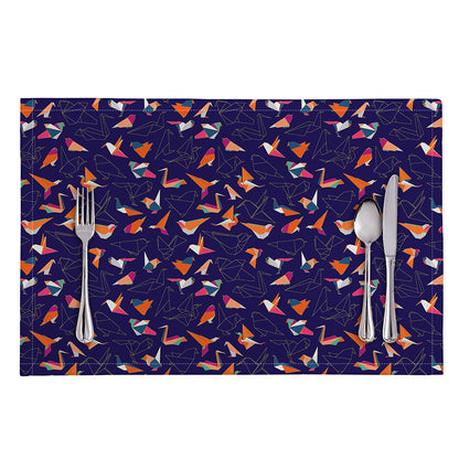 Colorful Origami Bird Pattern Print Placemat