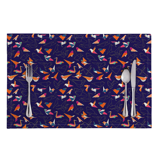Colorful Origami Bird Pattern Print Placemat