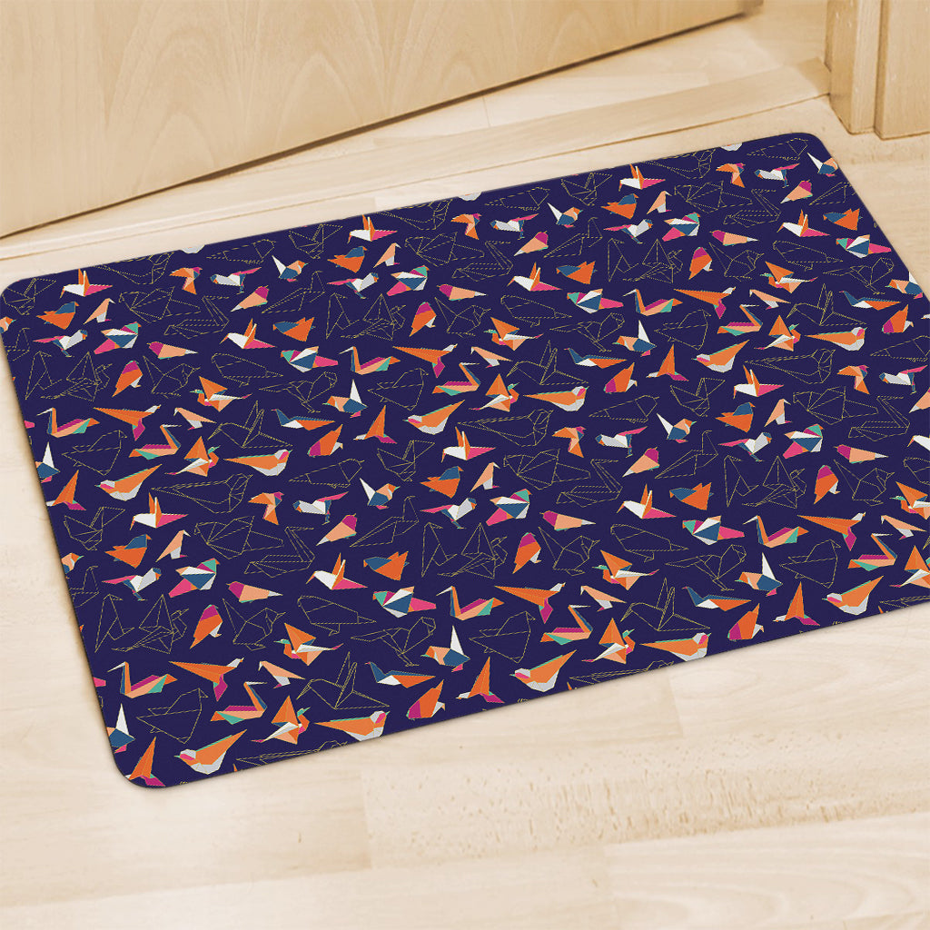 Colorful Origami Bird Pattern Print Polyester Doormat