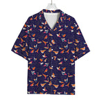 Colorful Origami Bird Pattern Print Rayon Hawaiian Shirt