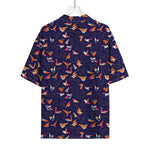 Colorful Origami Bird Pattern Print Rayon Hawaiian Shirt