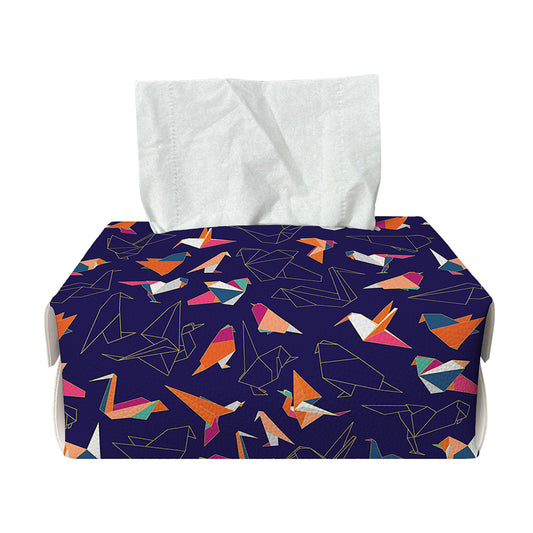 Colorful Origami Bird Pattern Print Rectangle Tissue Box Cover