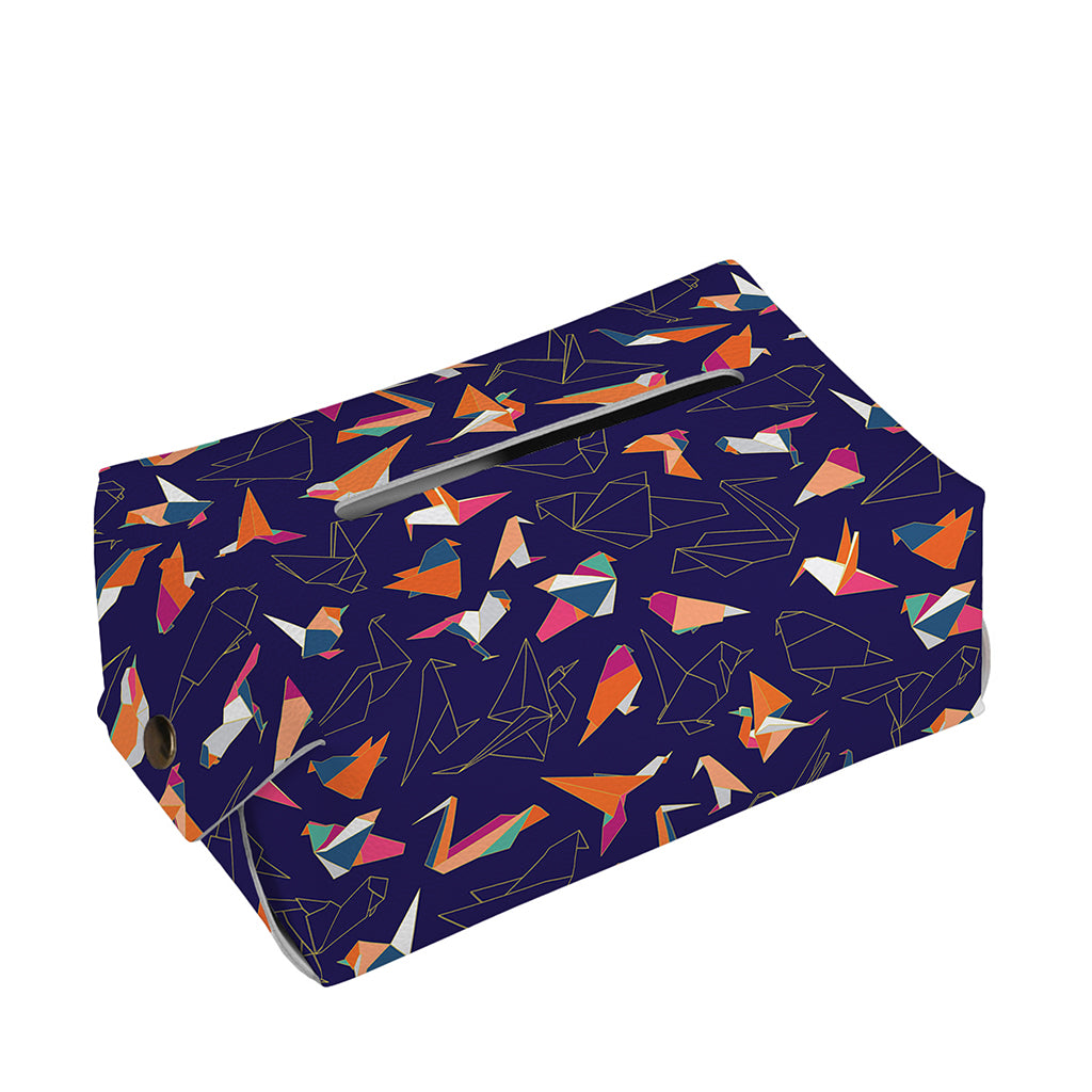 Colorful Origami Bird Pattern Print Rectangle Tissue Box Cover