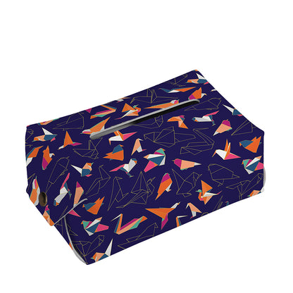 Colorful Origami Bird Pattern Print Rectangle Tissue Box Cover