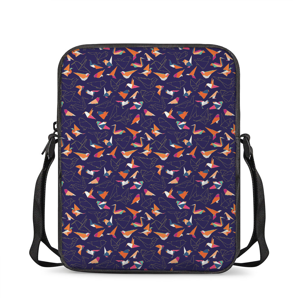 Colorful Origami Bird Pattern Print Rectangular Crossbody Bag