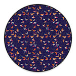 Colorful Origami Bird Pattern Print Round Floor Mat
