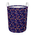 Colorful Origami Bird Pattern Print Round Laundry Basket