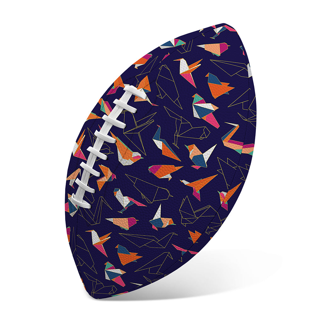 Colorful Origami Bird Pattern Print Rugby Ball