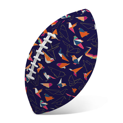 Colorful Origami Bird Pattern Print Rugby Ball