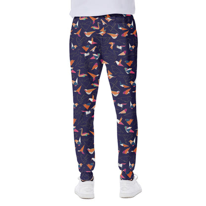 Colorful Origami Bird Pattern Print Scuba Joggers