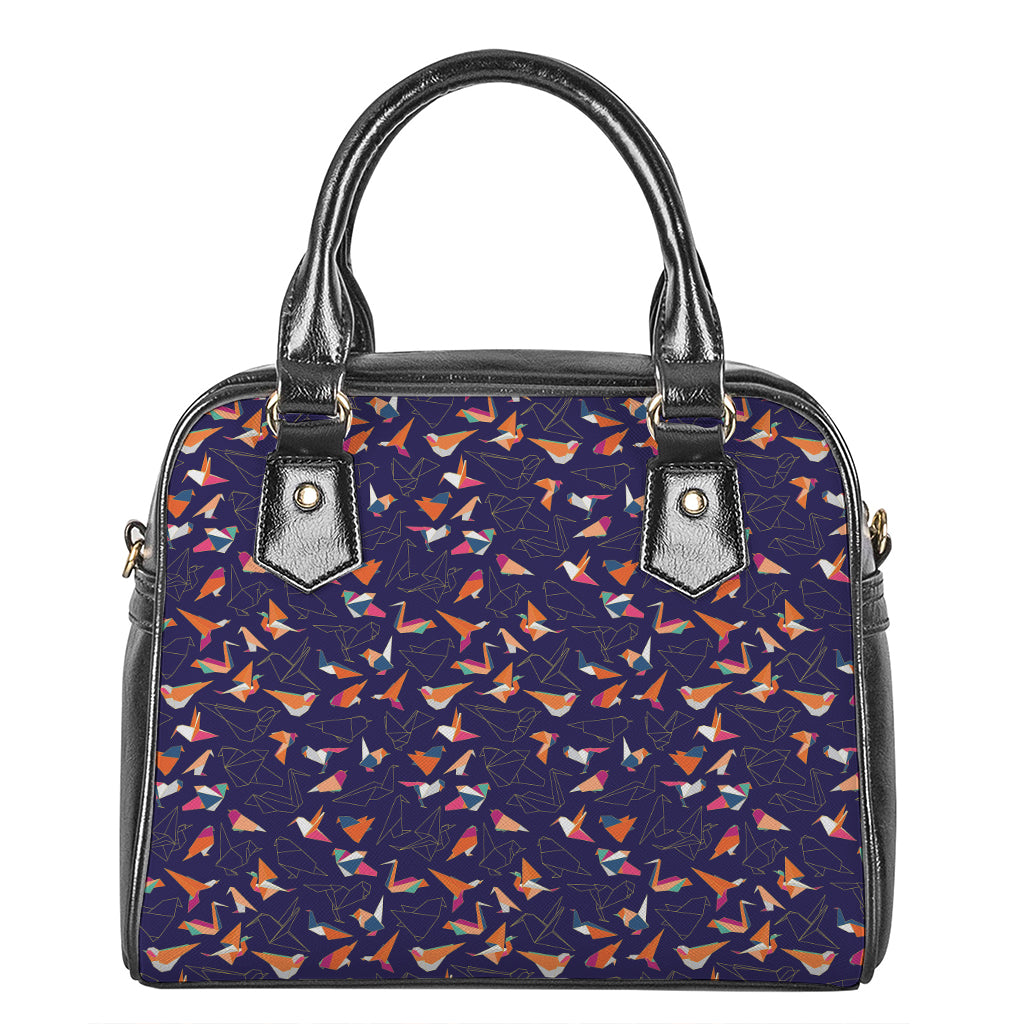 Colorful Origami Bird Pattern Print Shoulder Handbag